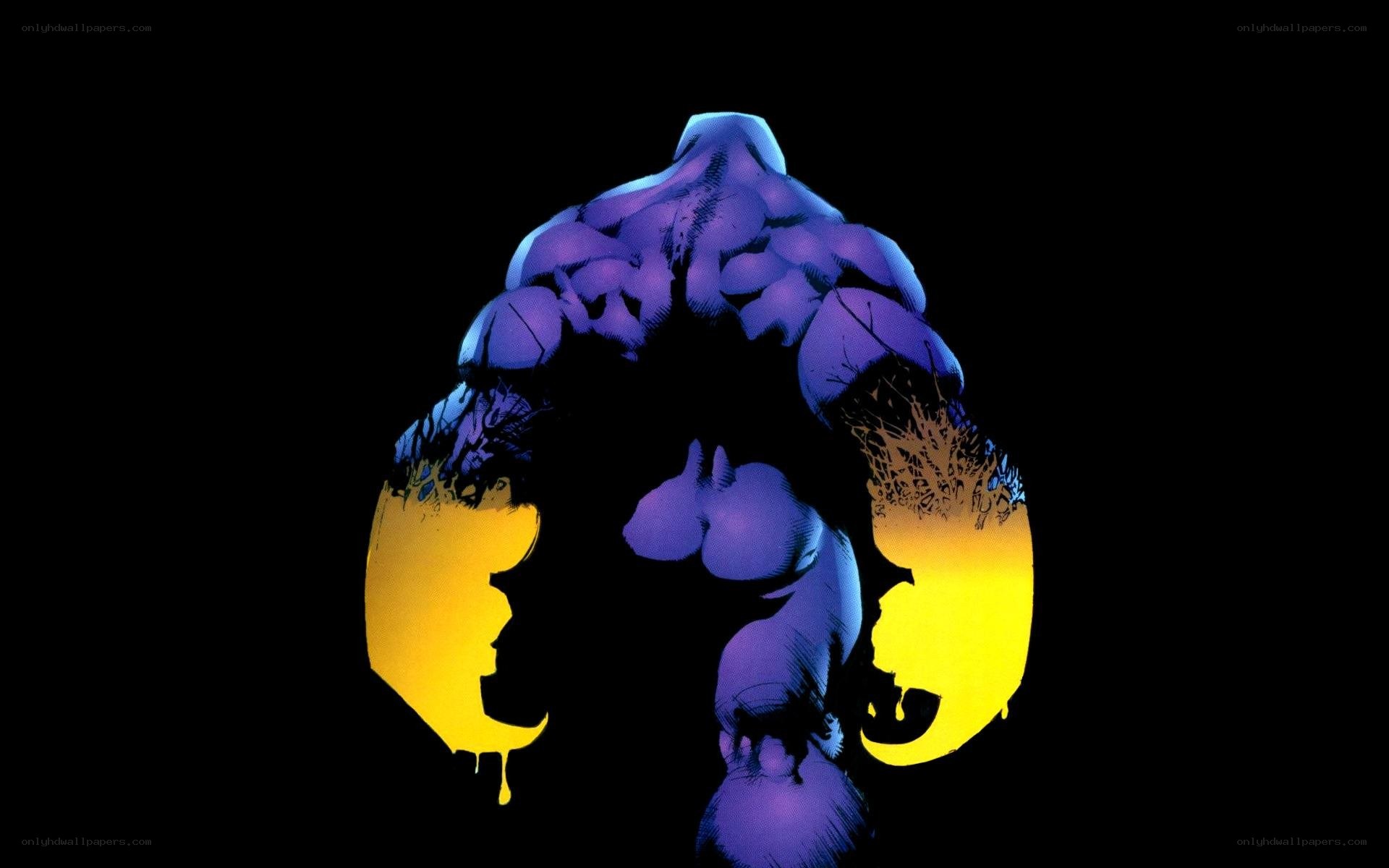 purple and yellow silhouette