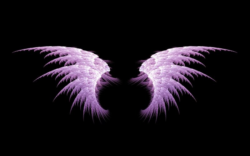 purple angel wings