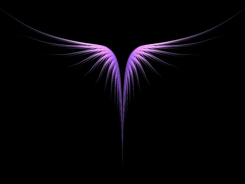 Purple Angel Wings — Dramatic, Night, Digital Art