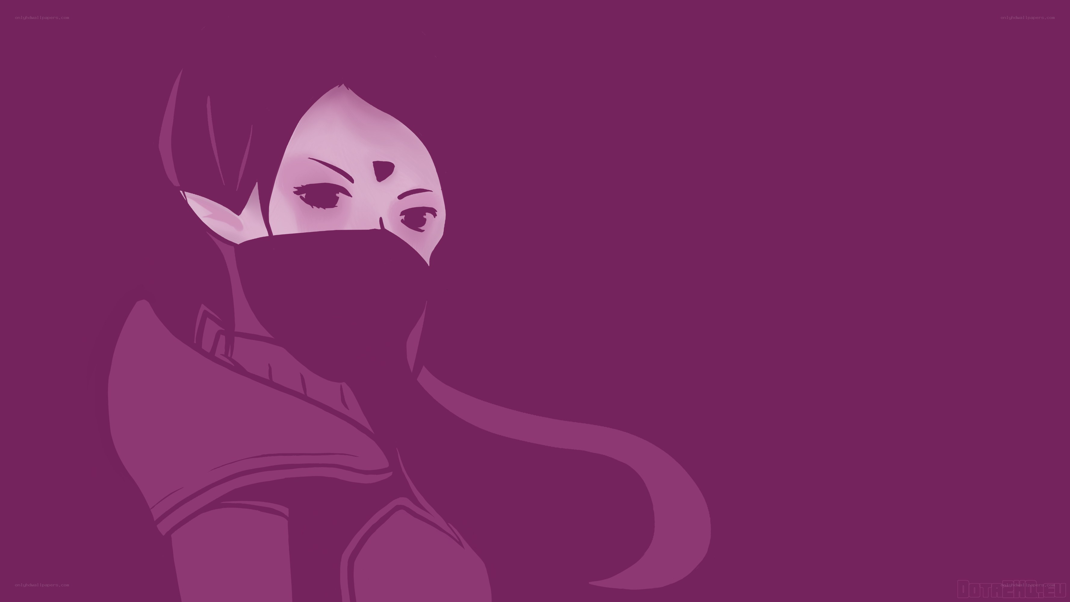 purple anime character portrait