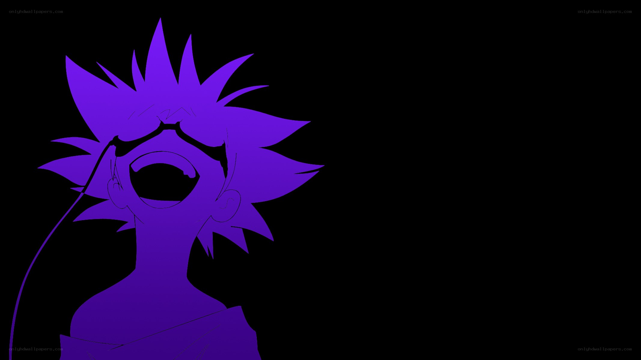 purple anime character screaming