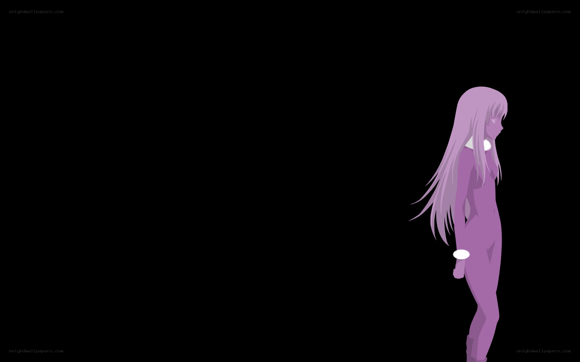 purple anime character silhouette