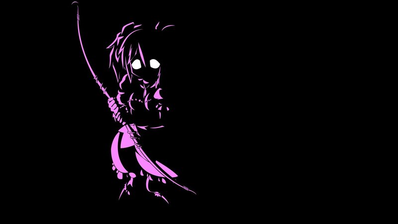 purple anime character silhouette