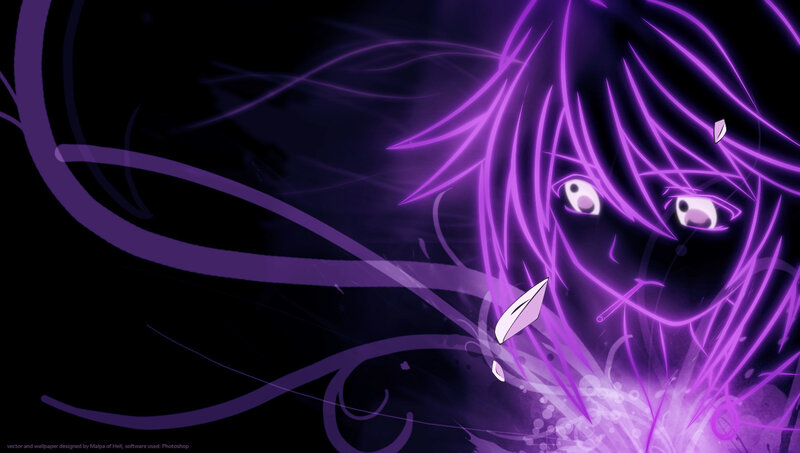 purple anime character wallpaper