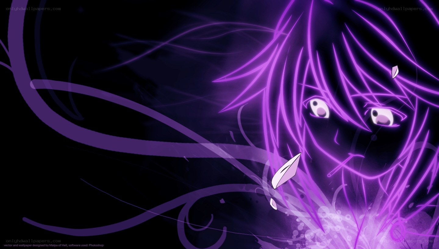 purple anime character wallpaper