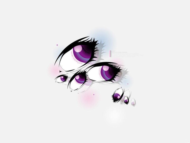 purple anime eyes illustration