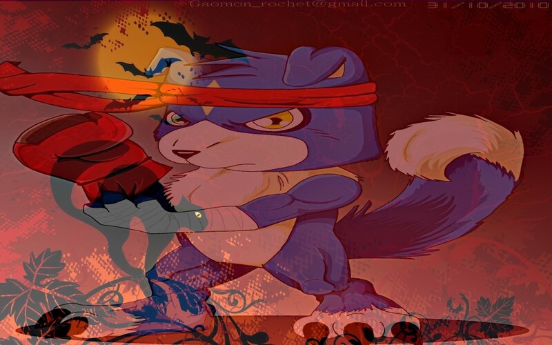 Purple Anthropomorphic Fox