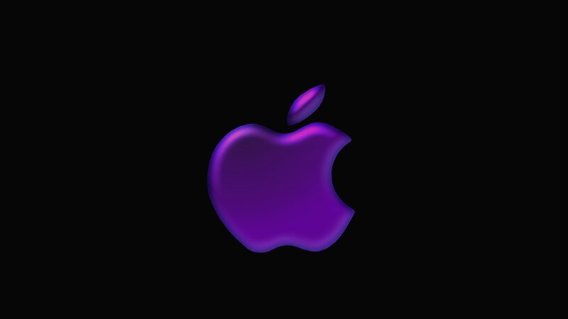 Purple Apple Logo — Minimalist, 3d Render