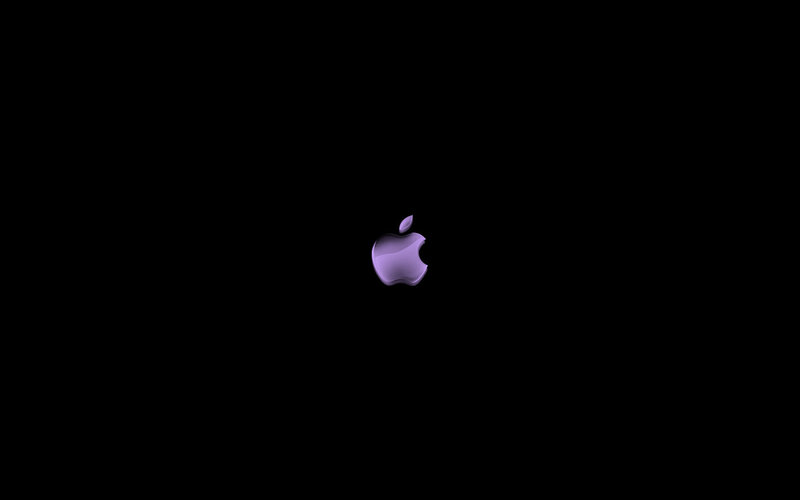 purple apple logo on black
