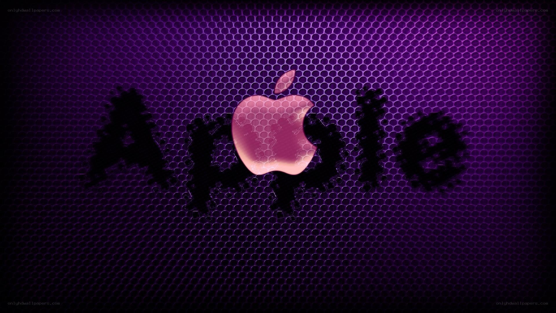 purple apple logo wallpaper