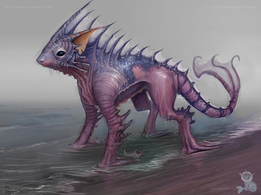 purple aquatic creature concept art