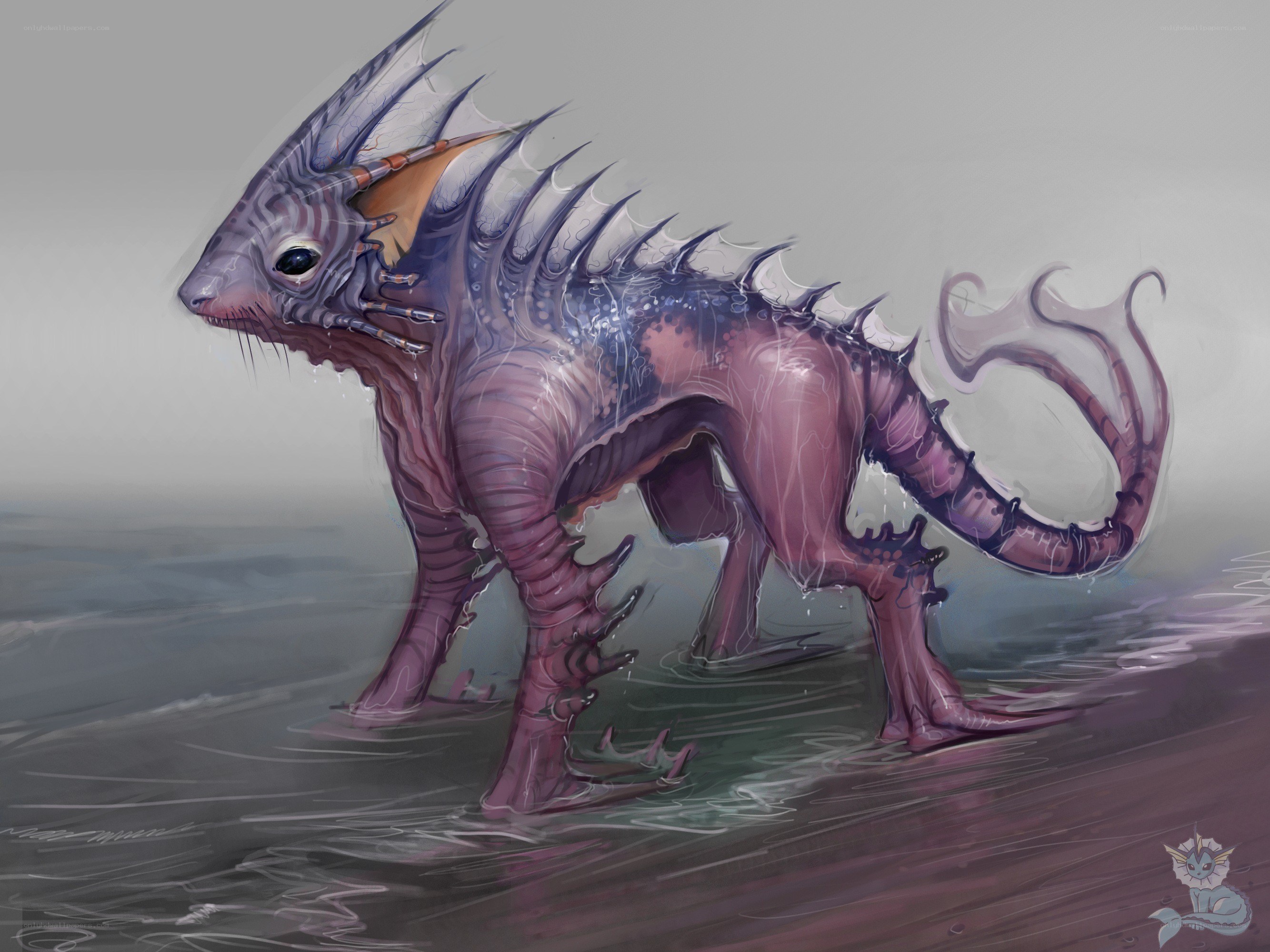 purple aquatic creature