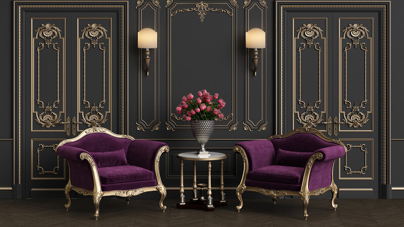 Purple Armchairs in Room
