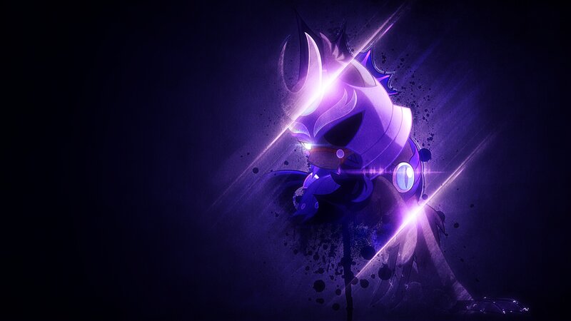Purple Armored Character — Dramatic, Night