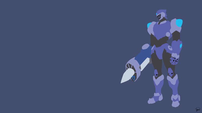 Purple Armored Robot — Blue