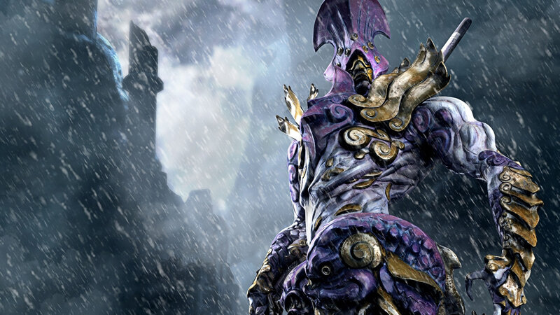Purple Armored Warrior — Dramatic, Ominous