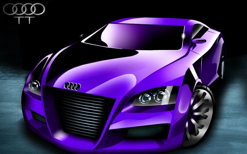 Purple Audi Concept Car — Dramatic