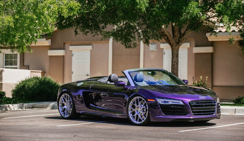 Purple Audi R8 Convertible