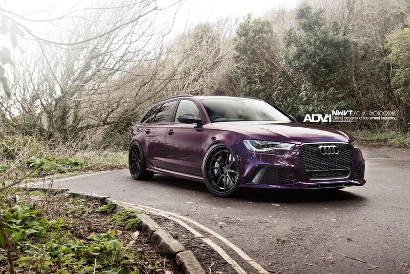 Purple Audi Station Wagon — Dramatic, Autumn