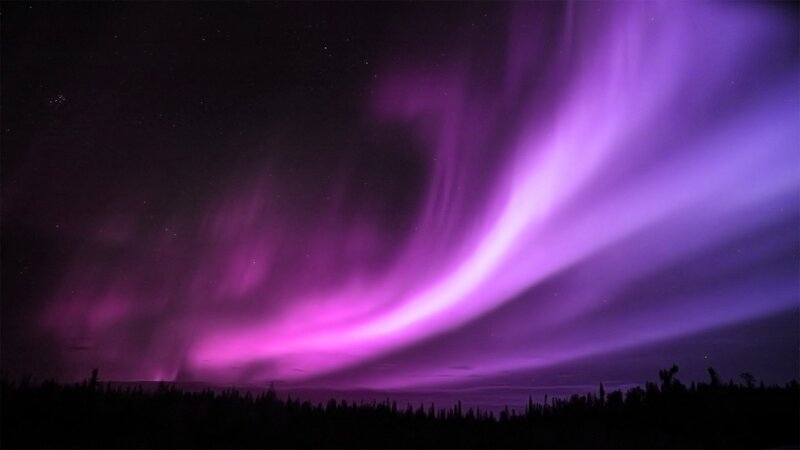 Purple Aurora Borealis — Dramatic, Night