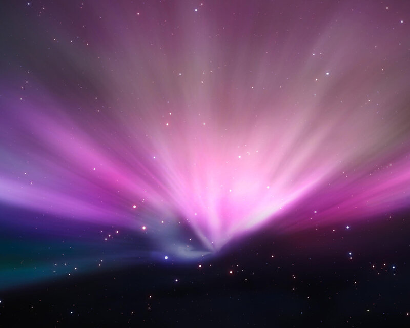 purple aurora in space