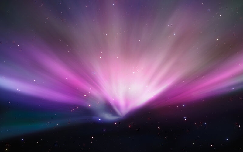 purple aurora in space