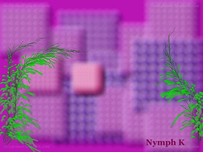 Purple background with green plants