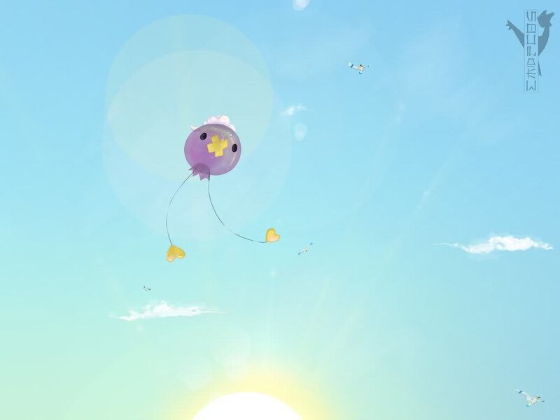 Purple Balloon Character