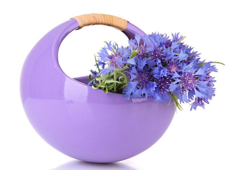 Purple Basket with Flowers