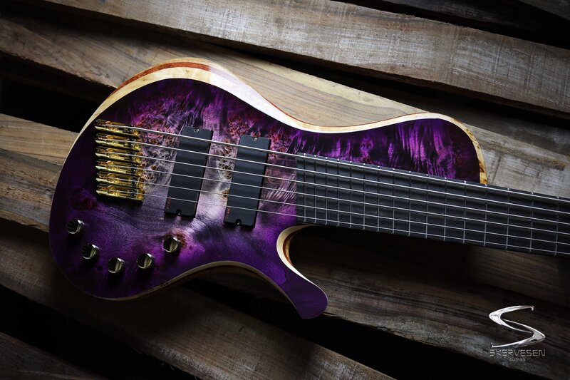 Purple Bass Guitar — Dramatic