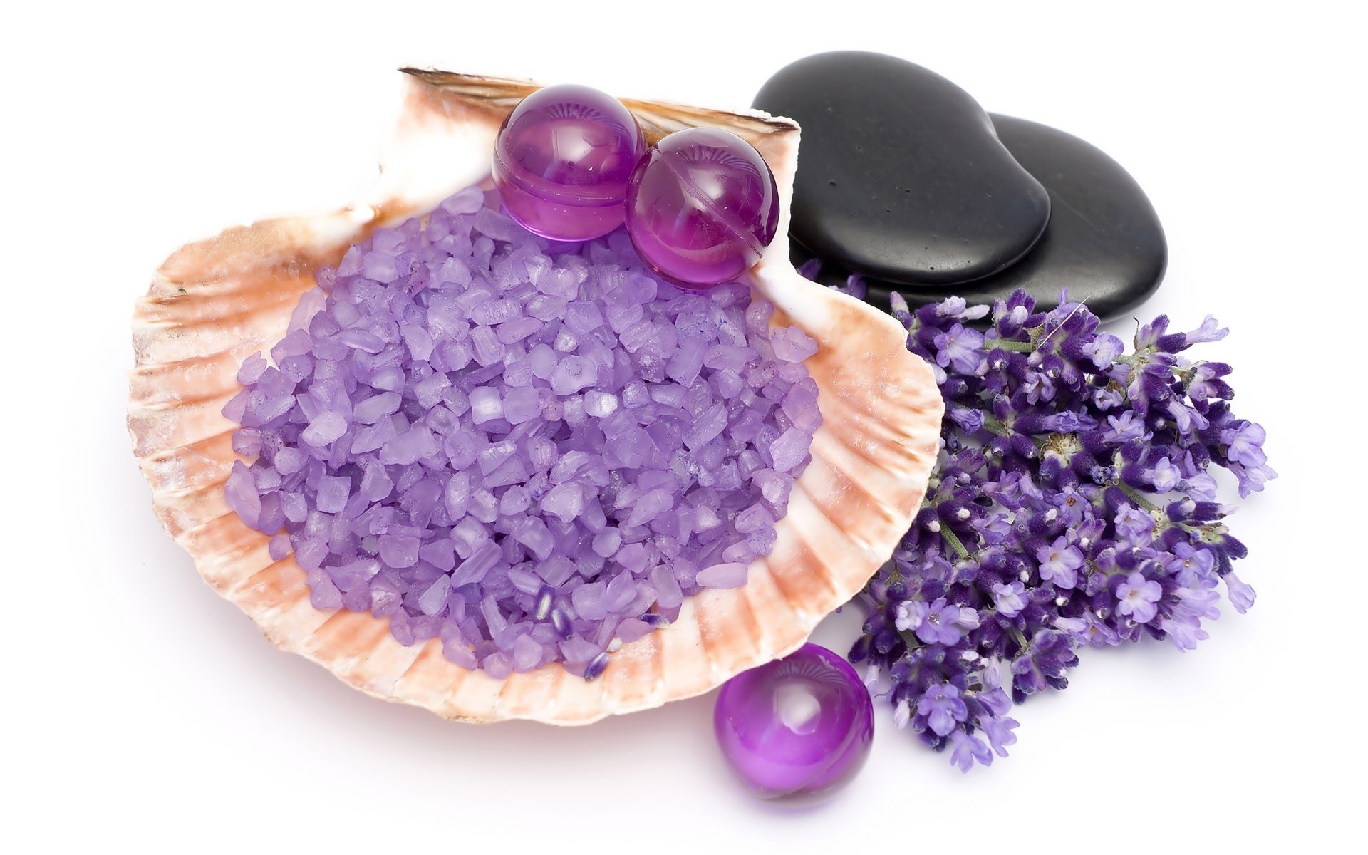 Purple bath salts and lavender