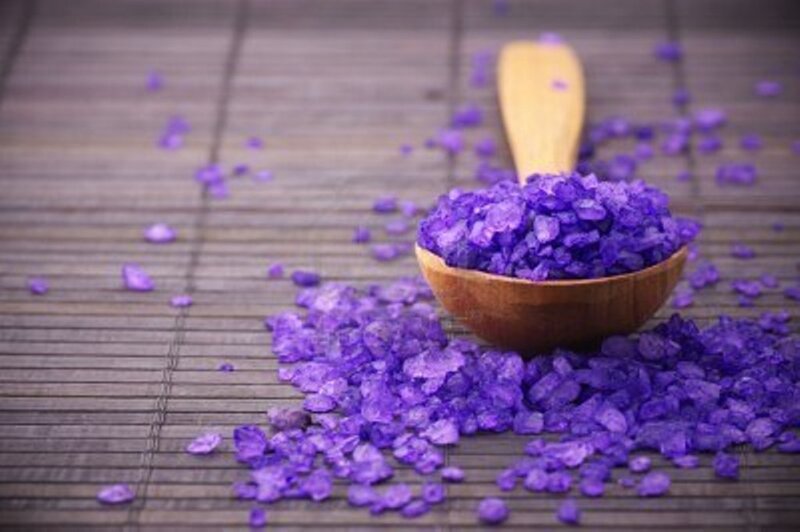 Purple Bath Salts in Spoon
