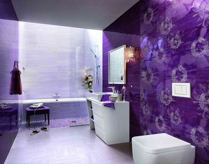 Purple Bathroom Interior