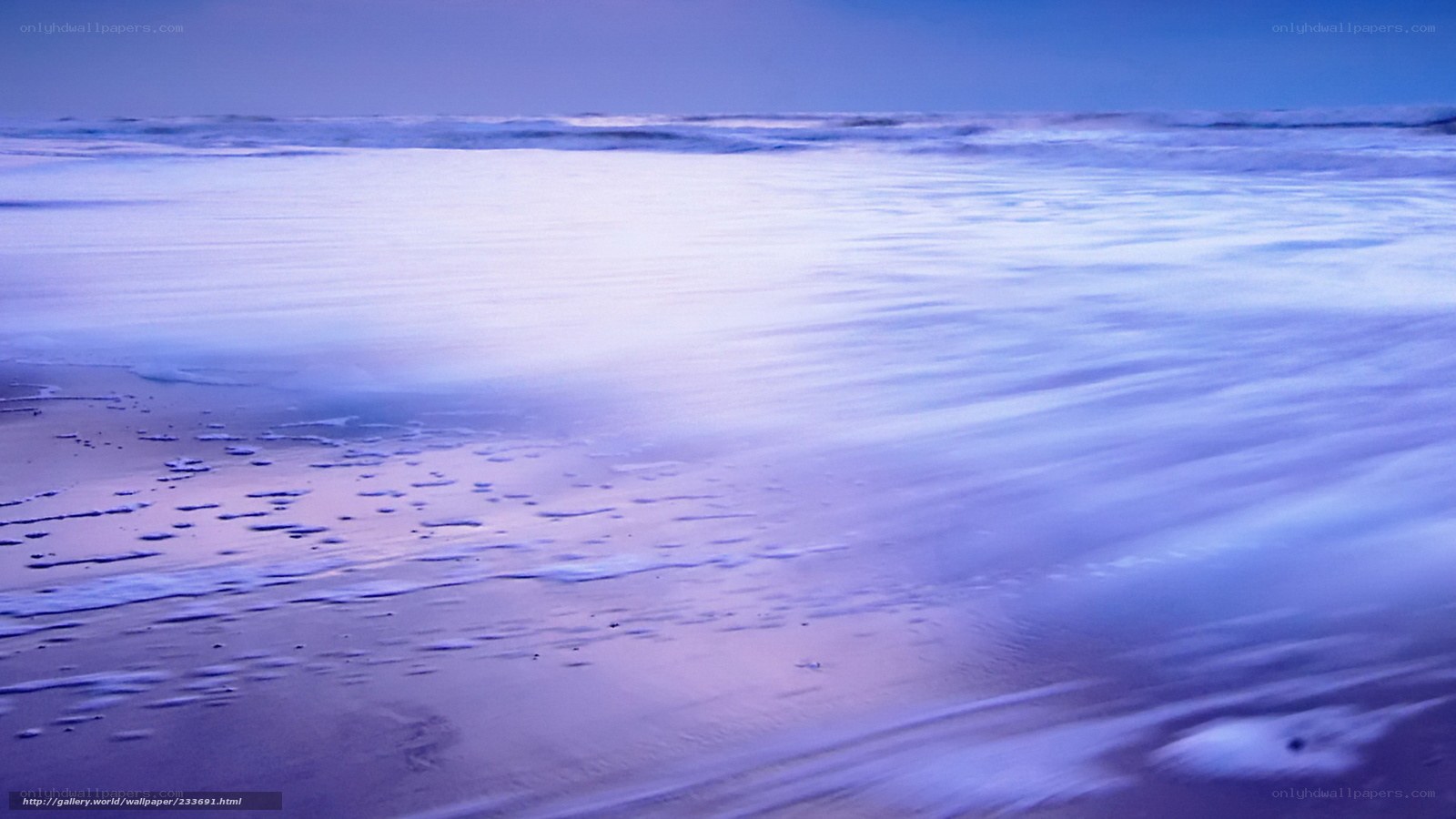 Purple beach at twilight