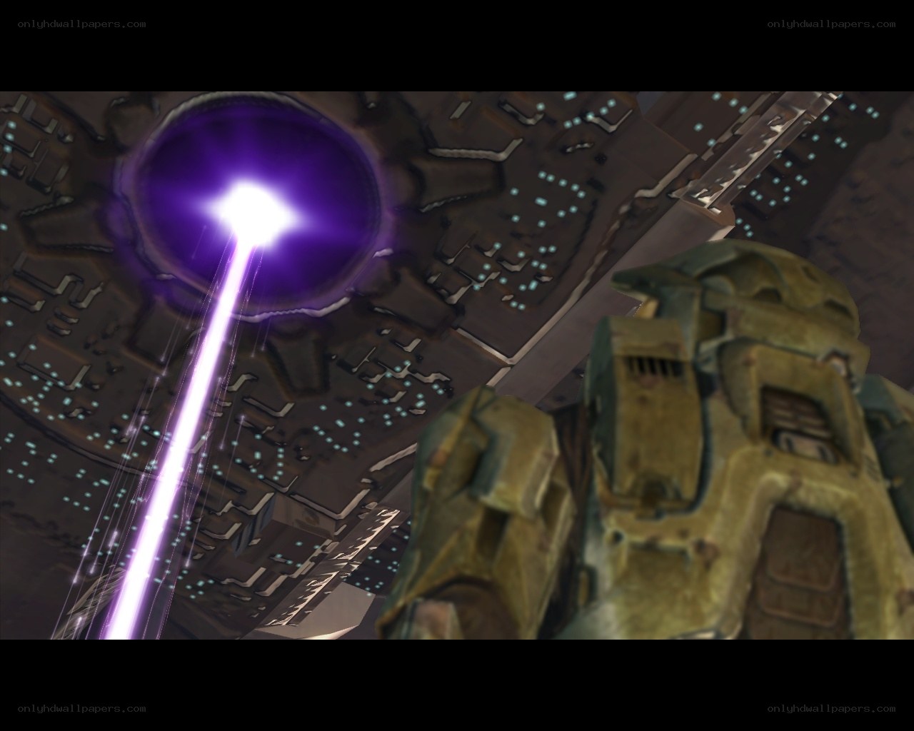 purple beam in sci-fi structure