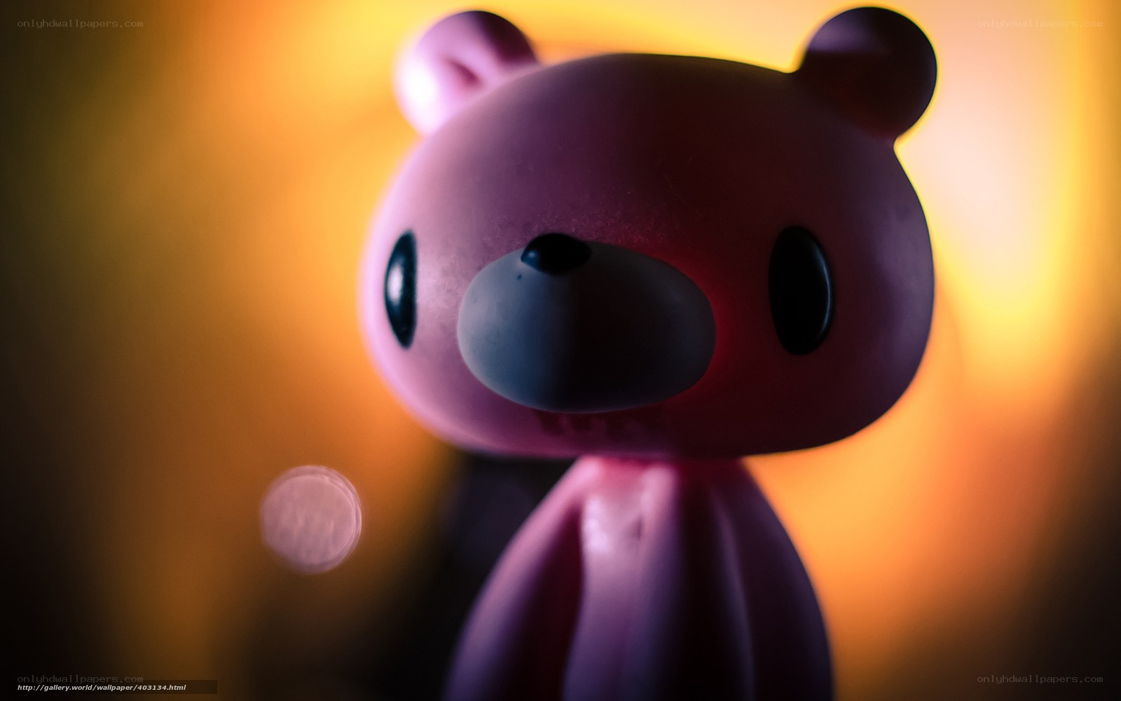 purple bear figurine close-up