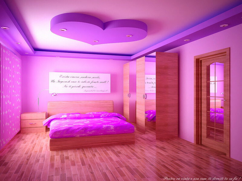 Purple Bedroom Interior — Dreamy