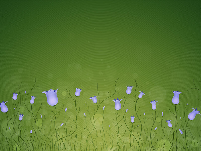 Purple Bell Flowers — Green