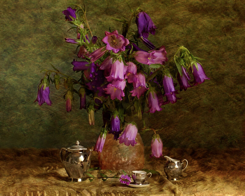 Purple Bell Flowers — Serene, Painting