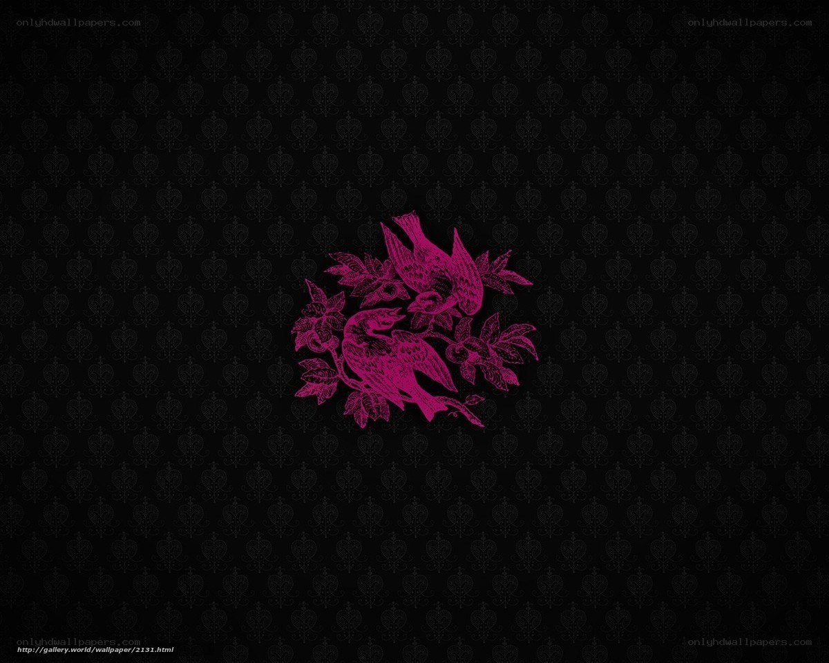 purple birds on black pattern