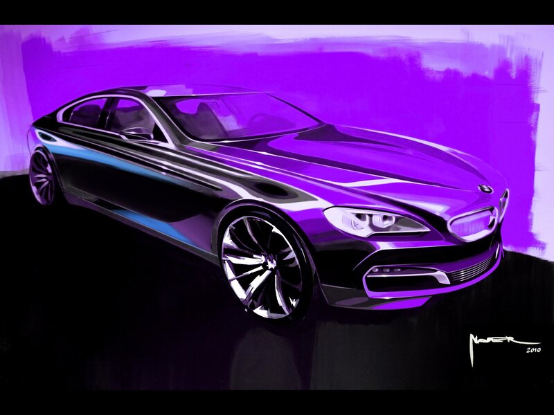 Purple BMW concept car sketch