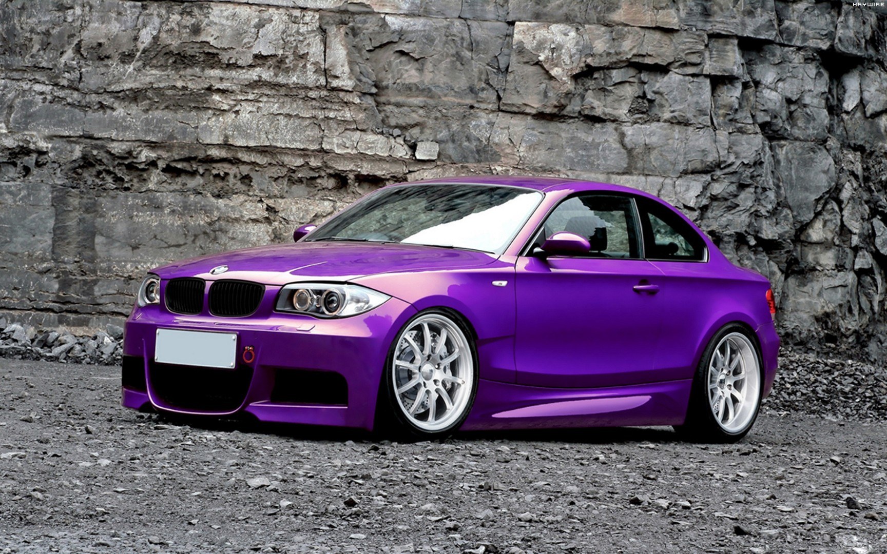 purple bmw coupe car