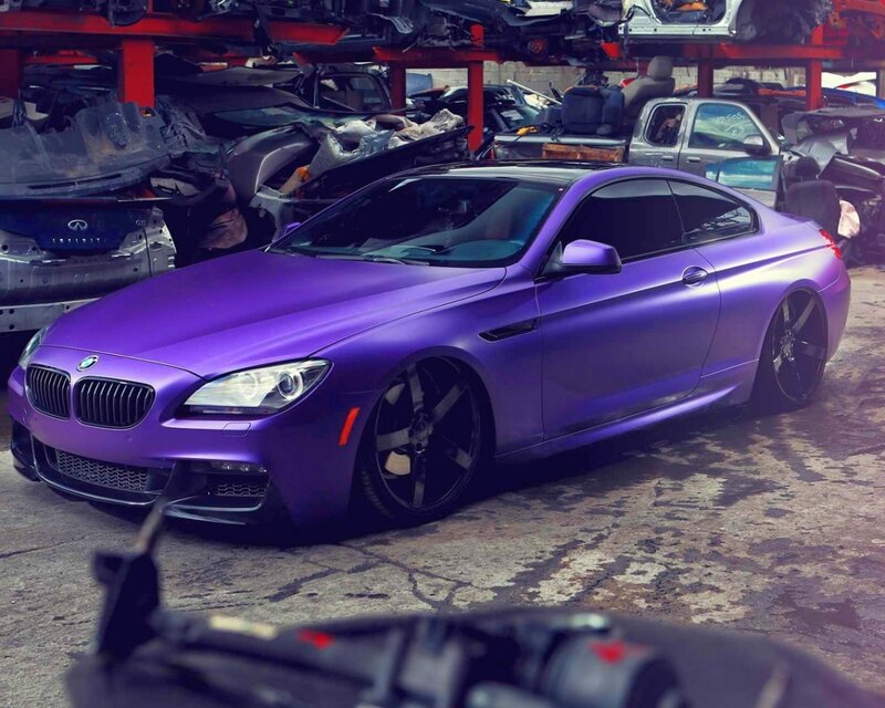 Purple BMW Coupe — Dramatic
