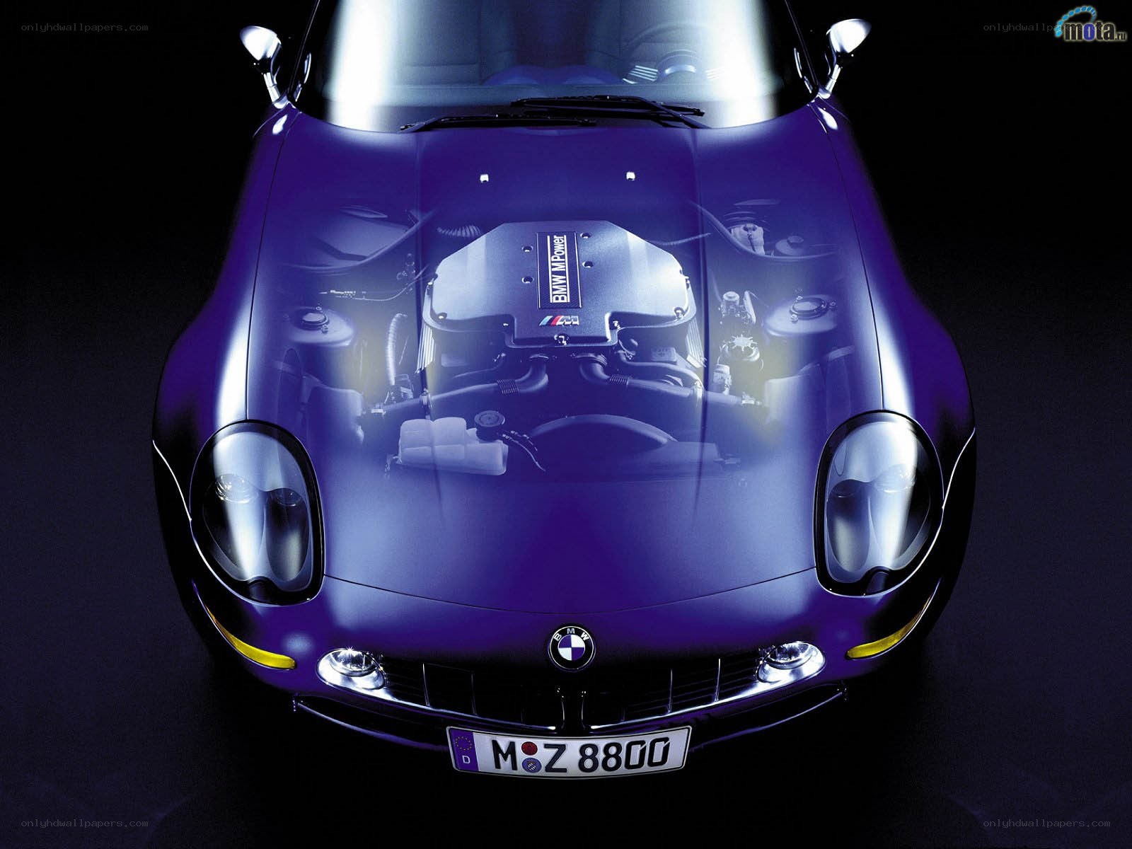 Purple BMW M1 in studio