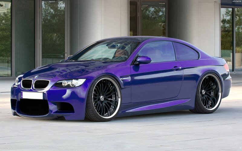 Purple BMW M3 coupe