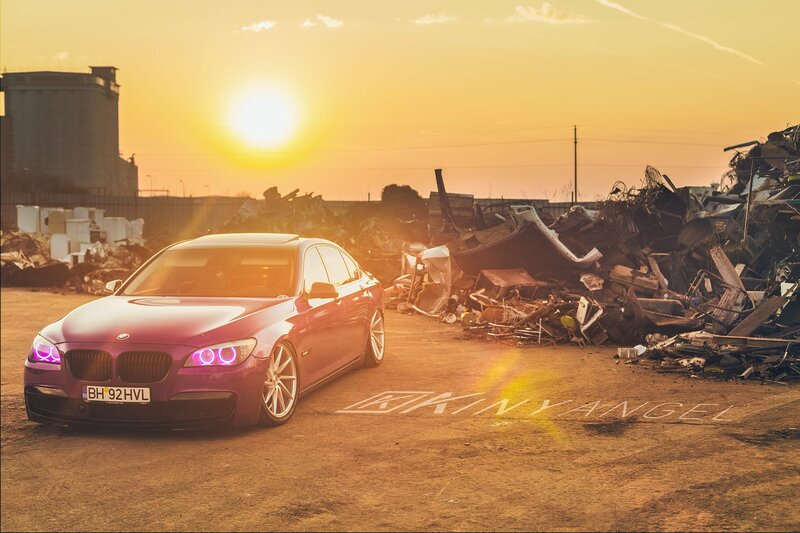 Purple BMW Sedan