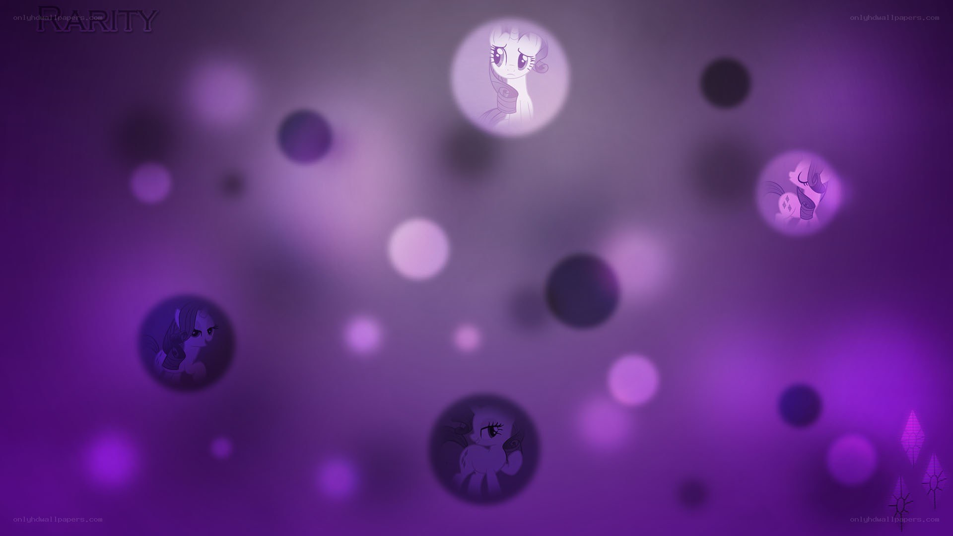 Purple bokeh with ponies
