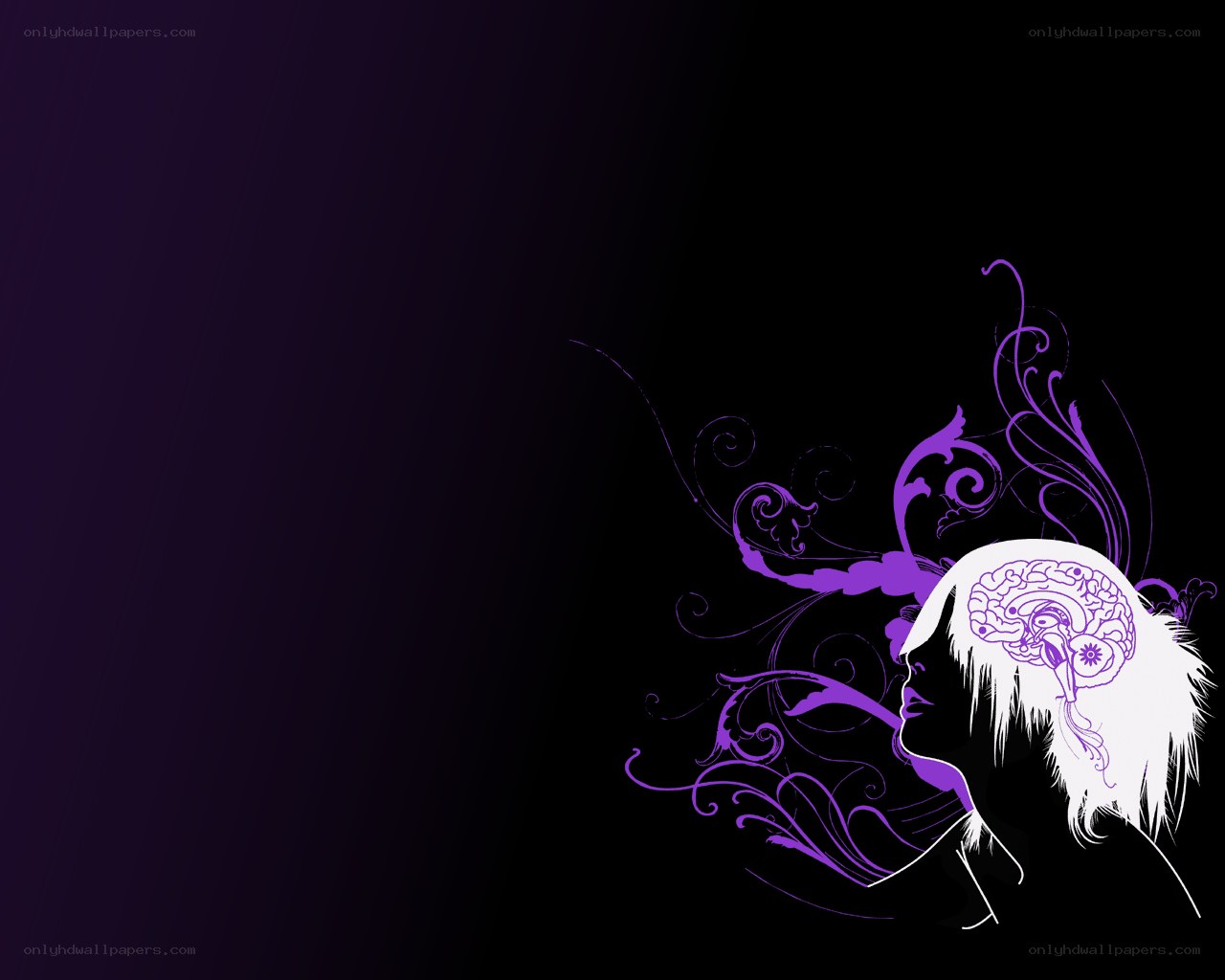 purple brain art illustration