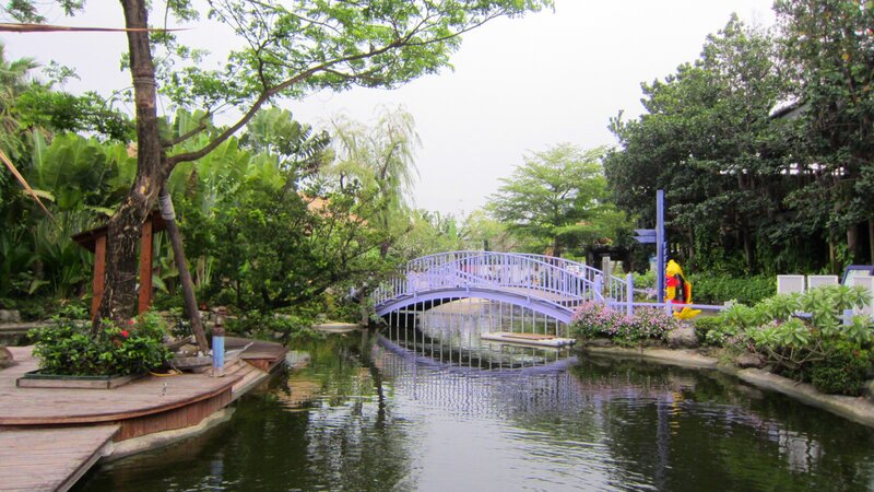 Purple Bridge over Canal