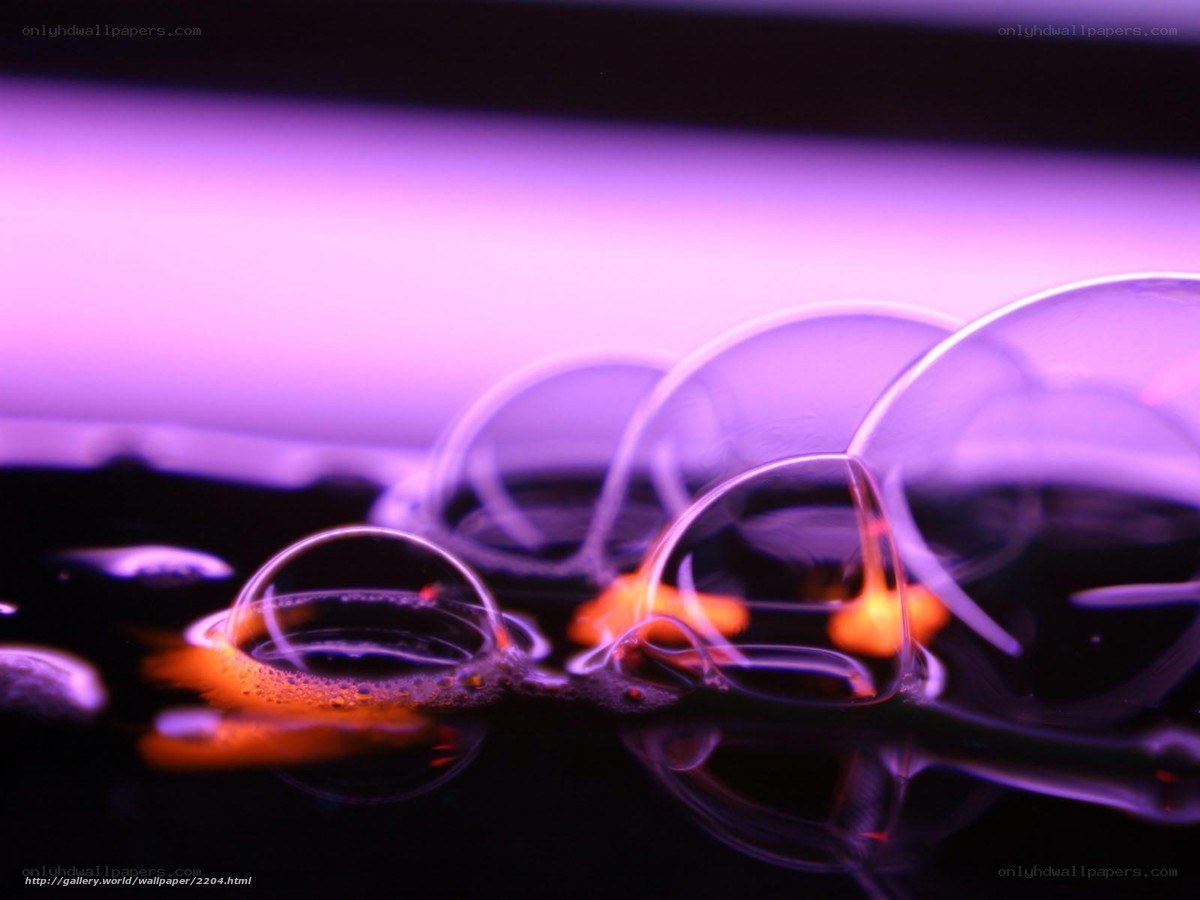 Purple bubbles on dark surface